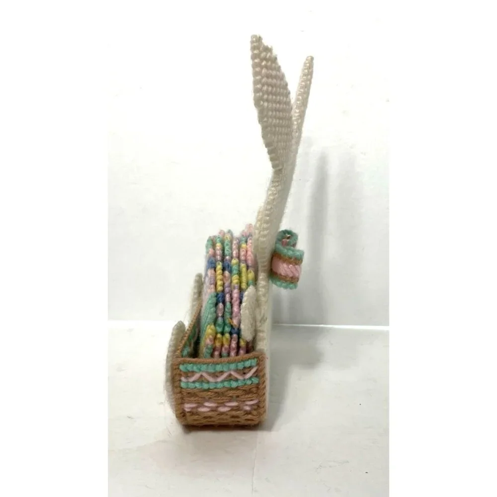 Vintage Easter Bunny Coaster Set With 6 Cross-Stitch Coasters